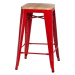 Barová stolička Paris Wood 65cm borovice červená