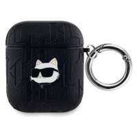 Karl Lagerfeld PU Embossed Choupette Head Pouzdro pro AirPods 1/2 Black