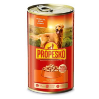 Propesko konzerva pro psy s kuřecím, játry a mrkví v omáčce 2 × 1240 g