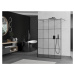 MEXEN/S Kioto samostatně stojící sprchová zástěna 160 x 200, černý vzor 8 mm, kartáčováný grafit