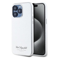 Karl Lagerfeld Grained PU Hotel RSG Zadní Kryt pro iPhone 15 Pro Grey