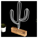 Hanah Home Kovová dekorace Cactus 37 cm bílá