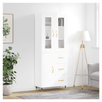 vidaXL Skříň highboard lesklá bílá 69,5 x 34 x 180 cm kompozitní dřevo