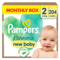 Pampers Harmonie Baby Dětské Plenky Velikost 2, 204 Plenek, 4kg-8kg