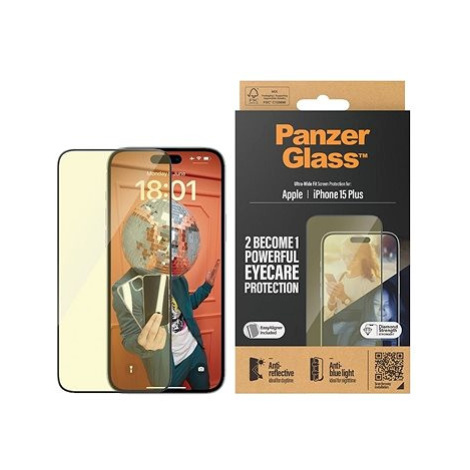 PanzerGlass Apple iPhone 15 Plus AntiRexní & AntiBlue s instalačním rámečkem