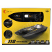 Motorový člun/loď do vody RC plast 22cm černý na baterie+dob. pack+USB 2,4 Ghz