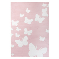 Dětský koberec PINKY T629A Butterfly růžový