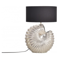 Estila Art deco designová stolní lampa Alexa se stříbrnou podstavou a kulatým černým stínítkem 6