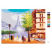 Malování podle čísel - EIFFELOVA VĚŽ V PAŘÍŽI POHLED NA ULICI Rozměr: 40x50 cm, Rámování: vypnut