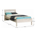 Jednolůžková postel 90x200 bez roštu a matrace TK4008