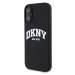 Zadní kryt DKNY Liquid Silicone Arch Logo MagSafe pro Apple iPhone 16, černá