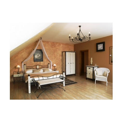 Kovová postel Stromboli Rozměr: 180x200 cm, barva kovu: 9B bílá stříbrná pat.