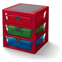 LEGO STORAGE - organizér se třemi zásuvkami - červená