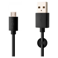 Dlouhý datový a nabíjecí kabel FIXED s konektorem micro USB, 2 metry, 2,4A, Black