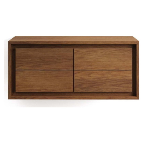 Tmavě hnědá závěsná skříňka pod umyvadlo z teakového dřeva 90x40 cm Kenta – Kave Home