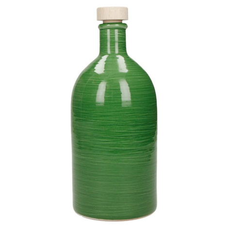 Zelená keramická láhev na olej Brandani Maiolica, 500 ml