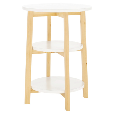 Příruční stolek KASE, bílá/přírodní Tempo Kondela