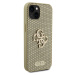 Guess PU Perforated 4G Glitter Metal Logo kryt iPhone 13 zlatý