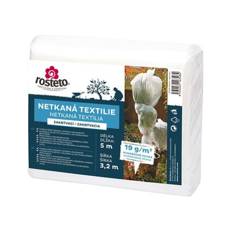 ROSTETO Textilie netkaná, 3.2 x 5m, 19g/m2, bílá