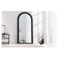 Estila Art deco designové zrcadlo Swan obloukového tvaru s černým kaskádovým rámem 160cm