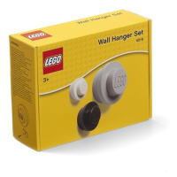 Lego® věšák na zeď, 3 ks - bílá, černá, šedá
