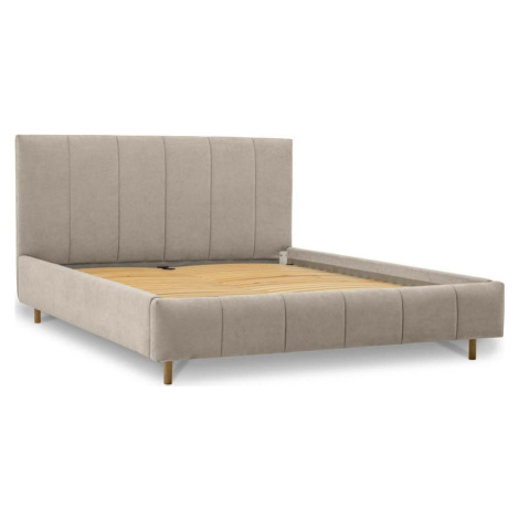Béžová čalouněná dvoulůžková postel s roštem 160x200 cm Zee – Scandic