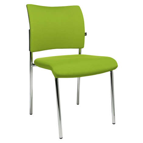 Topstar Židle pro návštěvy, stohovací, 4 nohy, čalouněné opěradlo, bal.j. 2 ks, světle zelená