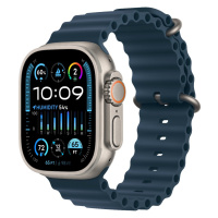 Apple Watch Ultra 2 GPS + Cellular, 49mm titanové pouzdro s modrým oceánským řemínkem - MREG3CS/