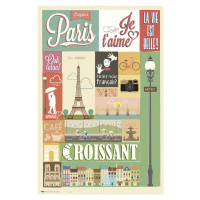 Plakát, Obraz - Paris - Collage, (61 x 91.5 cm)