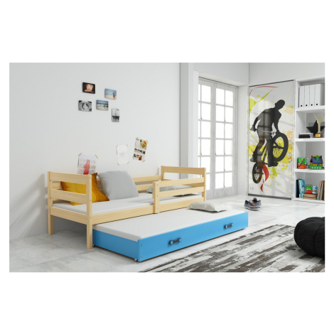 BMS Dětská postel s přistýlkou Eryk 2 | borovice Barva: Borovice / modrá, Rozměr: 200 x 90 cm