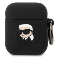 Karl Lagerfeld 3D Logo NFT Karl Head Silikonové Pouzdro pro Airpods 1/2 Black