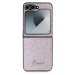 Guess PC/TPU Glitter Flakes Metal Logo kryt Samsung Galaxy Z Flip 6 růžový