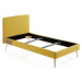 Žlutá polstrovaná postel Kave Home Lydia, 90 x 190 cm