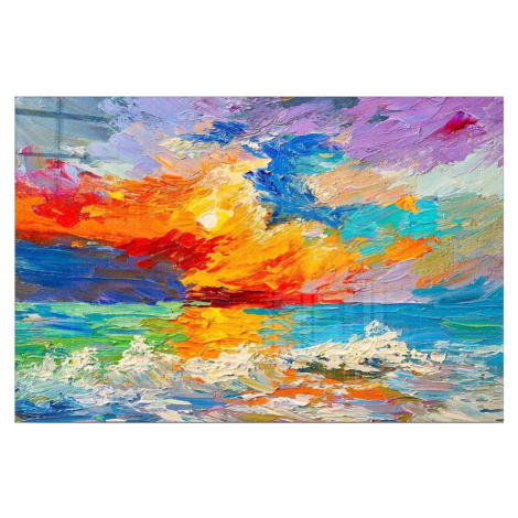 Skleněný obraz 100x70 cm Abstract Sunset – Wallity