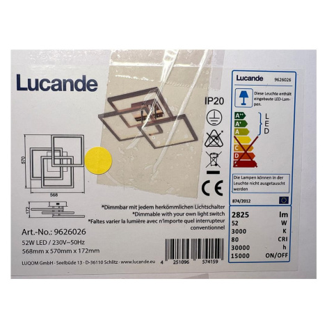 Lucande Lucande - LED Stmívatelné stropní svítidlo AVILARA LED/52W/230V