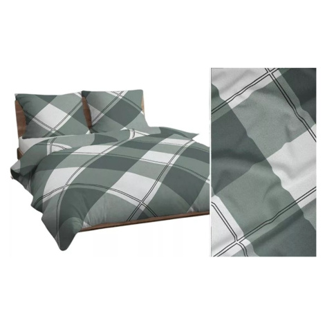 Bavlněné povlečení zelenobílá kostka 4746 C 140x200 cm