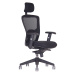 Kancelářská otočná židle DIKE SP, s područkami a univerzálními kolečky, síťované opěradlo černá 