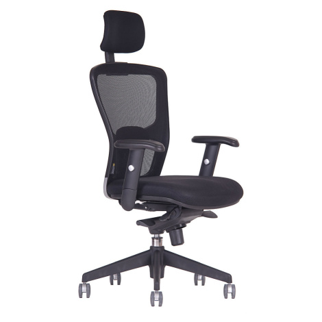 Kancelářská otočná židle DIKE SP, s područkami a univerzálními kolečky, síťované opěradlo černá 