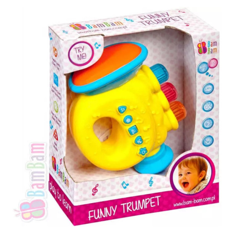 BAM BAM Trumpeta zábavná plastová s melodiemi pro miminko Zvuk