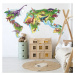 Samolepka na zeď pro kluky - Mapa světa Dinosauři