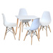 Jídelní set FARUK, stůl 80x80 cm + 4 židle, bílý