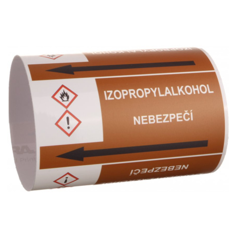 Páska na značení potrubí Signus M25 - IZOPROPYLALKOHOL Samolepka 100 x 77 mm, délka 1,5 m, Kód: 