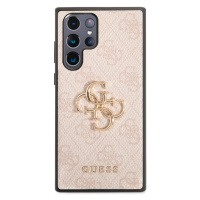 Zadní kryt Guess PU 4G Metal Logo pro Apple iPhone 14, růžová