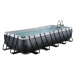Bazén s pískovou filtrací Black Leather pool Exit Toys ocelová konstrukce 540*250*100 cm černý o