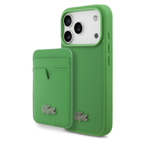 Lacoste Iconic Petit Pique MagSafe kryt + peněženka iPhone 17 Pro zelený