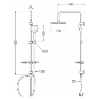 MEXEN/S T33 chrom sprchový sloup 798333393-00