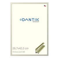 DANTIK rámeček 29,7 × 42, ALU profil 7269 zlatý matný plexi čiré