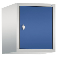 C+P Nástavná skříň CLASSIC, 1 oddíl, šířka oddílu 400 mm, světlá šedá / enciánová modrá