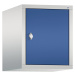 C+P Nástavná skříň CLASSIC, 1 oddíl, šířka oddílu 400 mm, světlá šedá / enciánová modrá