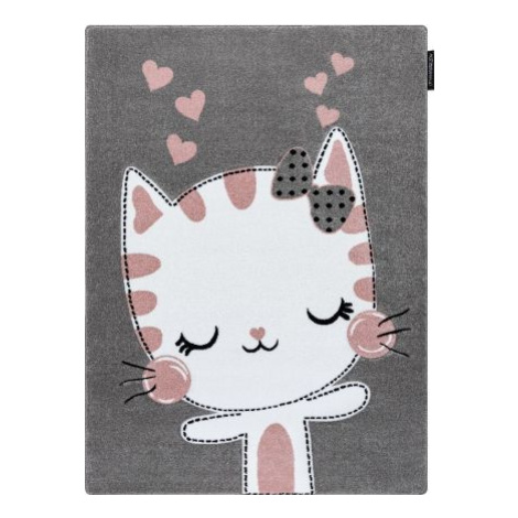 Dětský kusový koberec Petit Kitty cat grey FOR LIVING